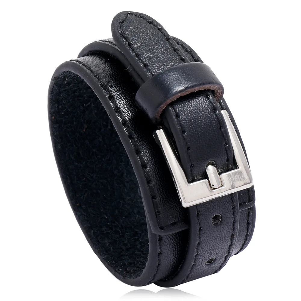 VOQ Punk Vintage Mehrschichtige Lederarmbänder Armreifen Breites Wickelarmband für Männer Freunde Lokomotive Modeschmuck Geschenk Image