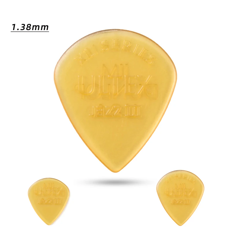 Dunlop-Pick. 427R 1,38 mm kleines JAZZ 3 ULTEX-Material. Harte und verschleißfeste Akustik-/E-Gitarren-Picks. Dicke: 1,38 mm Image