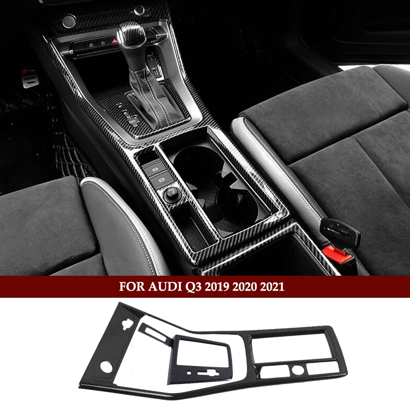 Auto Styling Carbon faser Multimedia Handauflage Center Konsole Getriebe Shift Panel Abdeckung Aufkleber Für Audi Q3 2019 Innen Zubehör Image