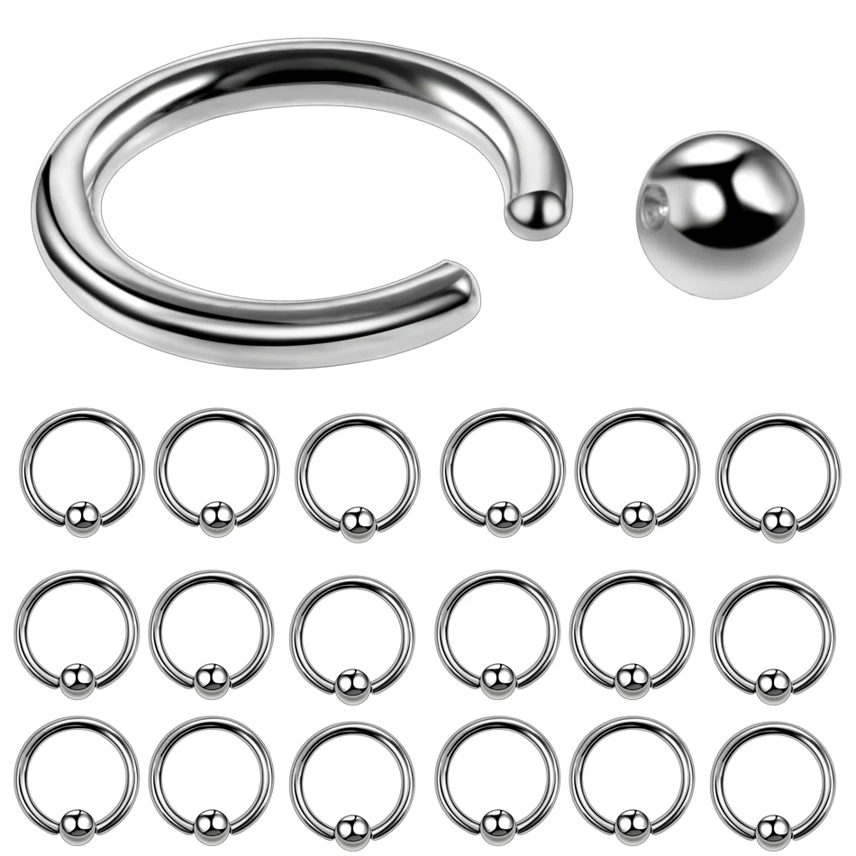 10pc Titan Captive Perlen ring 20g 14g Kugel verschluss Ring Septum Piercing Nasenring Frauen Ohr Knorpel Tragus Piercing Schmuck Image