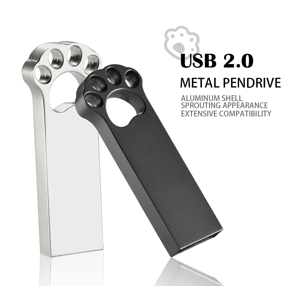 Bear Paw USB-Flash-Laufwerk aus Metall, 128 GB, echte Kapazität, Stiftlaufwerk, 64 GB, Silber, Großhandel, Memory Stick, 32 GB, echte Kapazität, Pendrive 16 GB Image