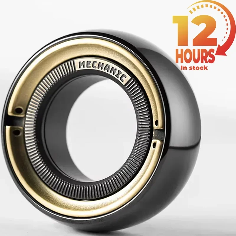 Fidget Spinner Gyros Cope Ratsche Magnetischer Maschinist C-Abschnitt Ring Spielzeug Dekompression EDC Schwarz Technologie Spielzeug für Erwachsene Image