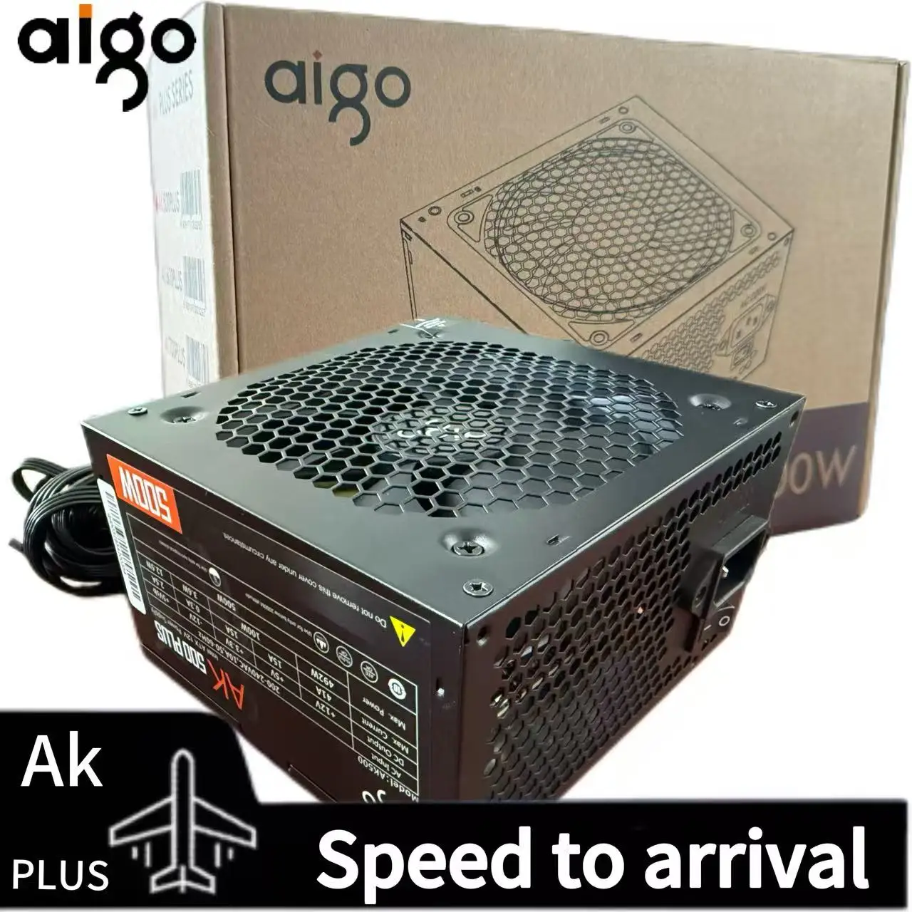 Aigo ak 500w pc psu netzteil schwarz gaming leise 120mm rgb lüfter 24pin 12v atx desktop computer netzteil für btc Image