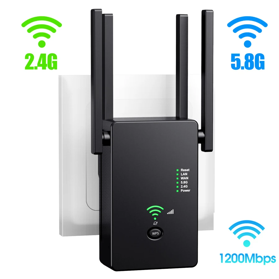 5GHz WLAN-Repeater 1200 MBit/s Router WLAN-Booster 2,4g WLAN-Langstrecken-Extender 5g Wi-Fi-Signalverstärker-Repeater WLAN Image
