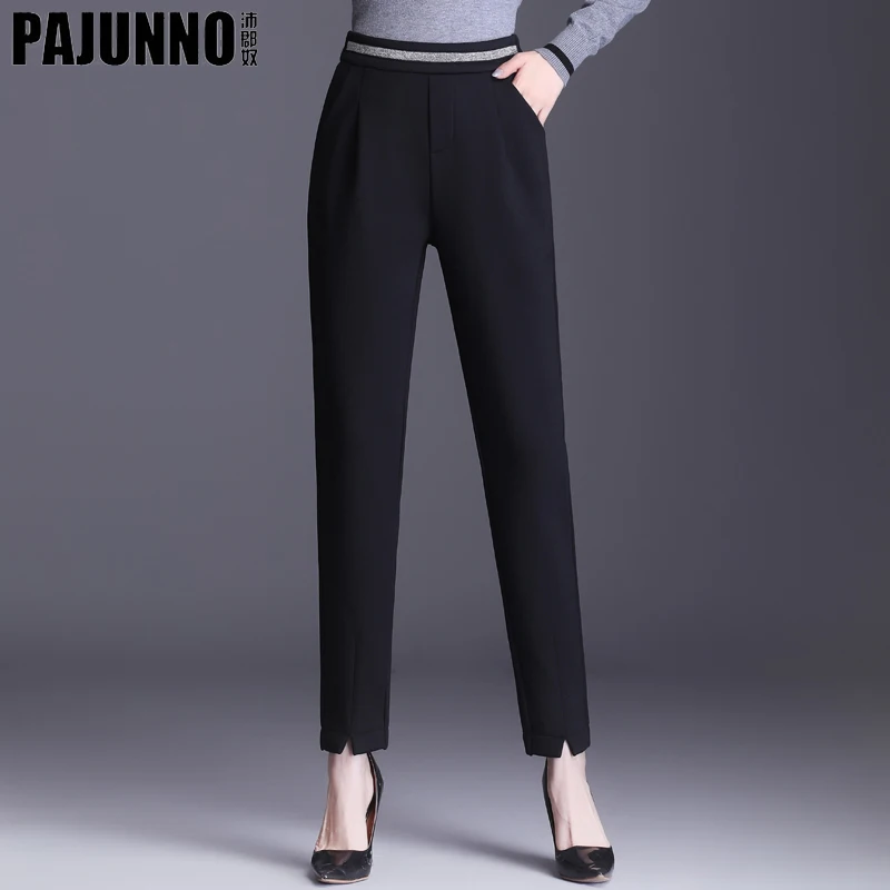 Hohe taille harem hosen frauen herbst und winter mode hängenden rettich hosen lose mutter rohr hosen beiläufige gerade hosen. Image