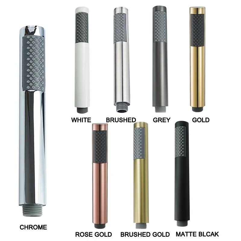 Handheld Dusche Kopf Edelstahl Zylindrischen Hand Dusche Schwarz/Gold/Weiß/Gebürstet/Grau/Chrom bad Dusche Sprayer