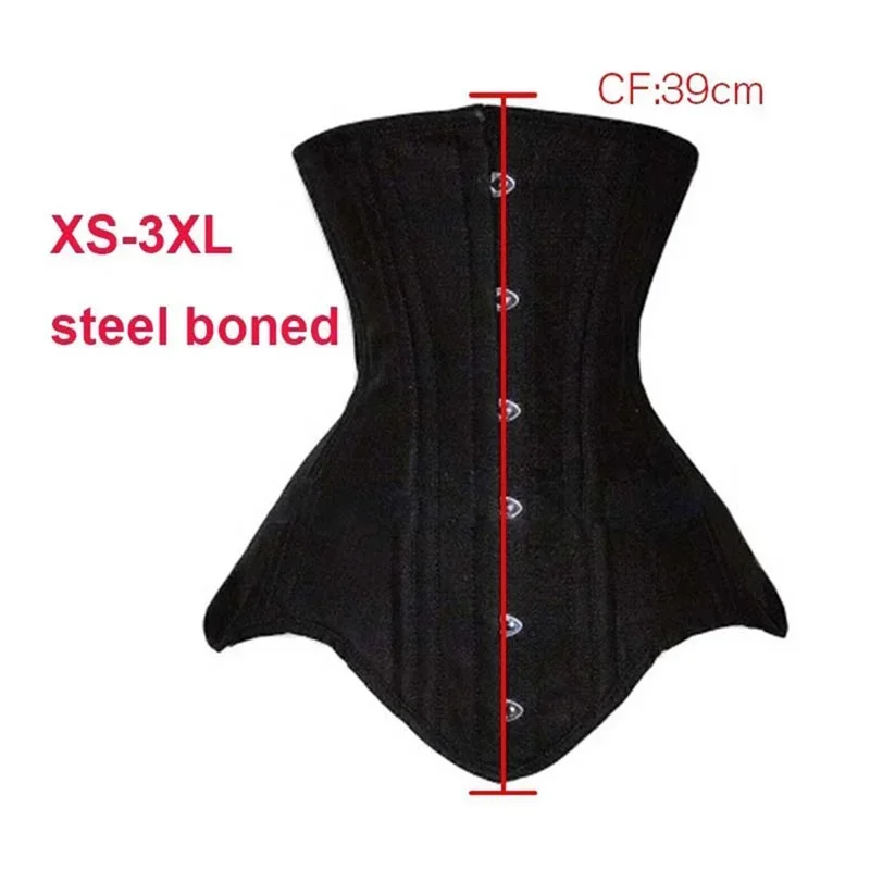 Frauen Unterbrust Korsett Top Stahl Knochen Abnehmen Gothic Bustier Tops Taille Trainer Cincher Gürtel Schwarz Outfits Steampunk Korsett Image