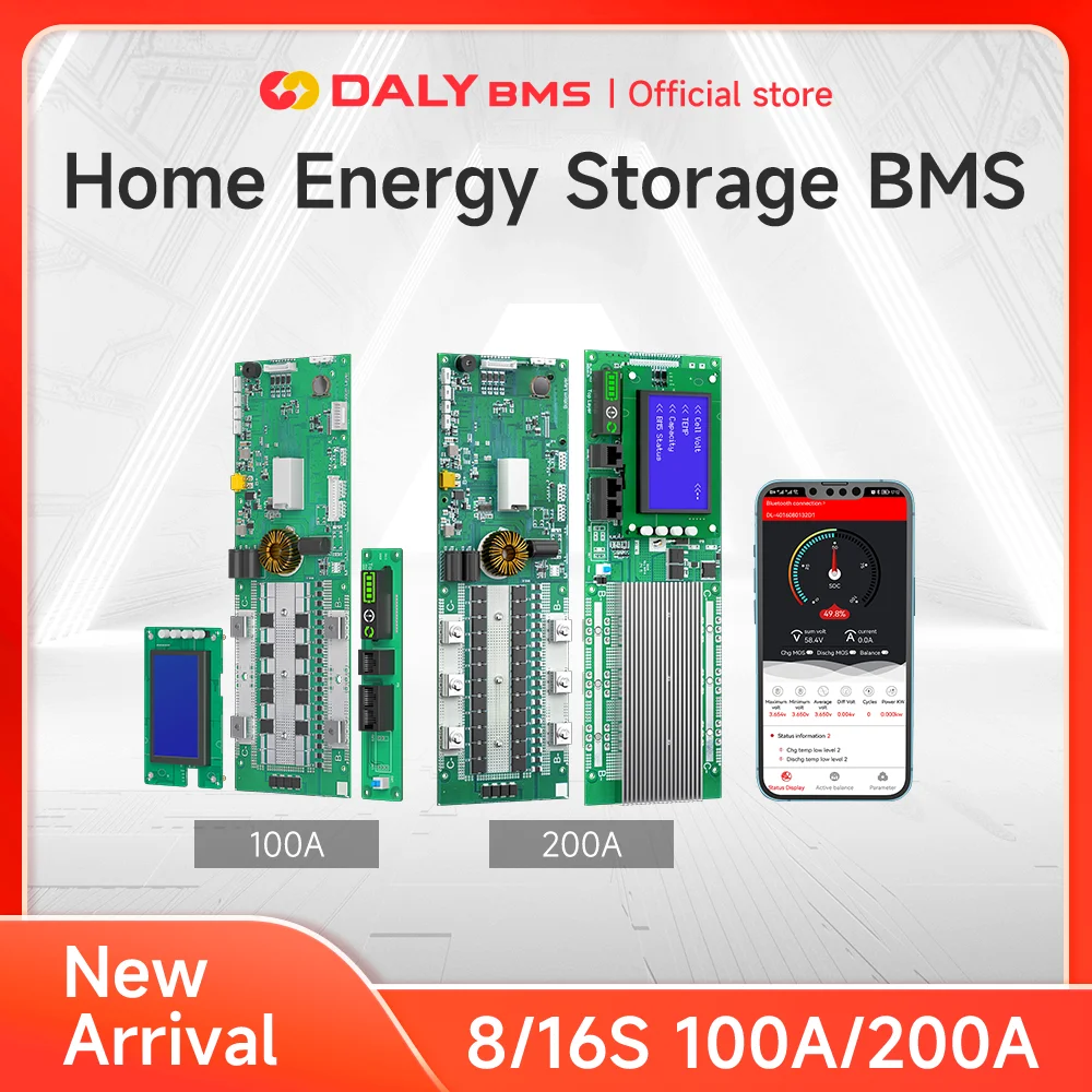 Daly Inverter BMS Smart BMS Lifepo4 8S 24V 16S 48V 100A 200A für Home Energy Storage Für Deye Pylon Victron Image