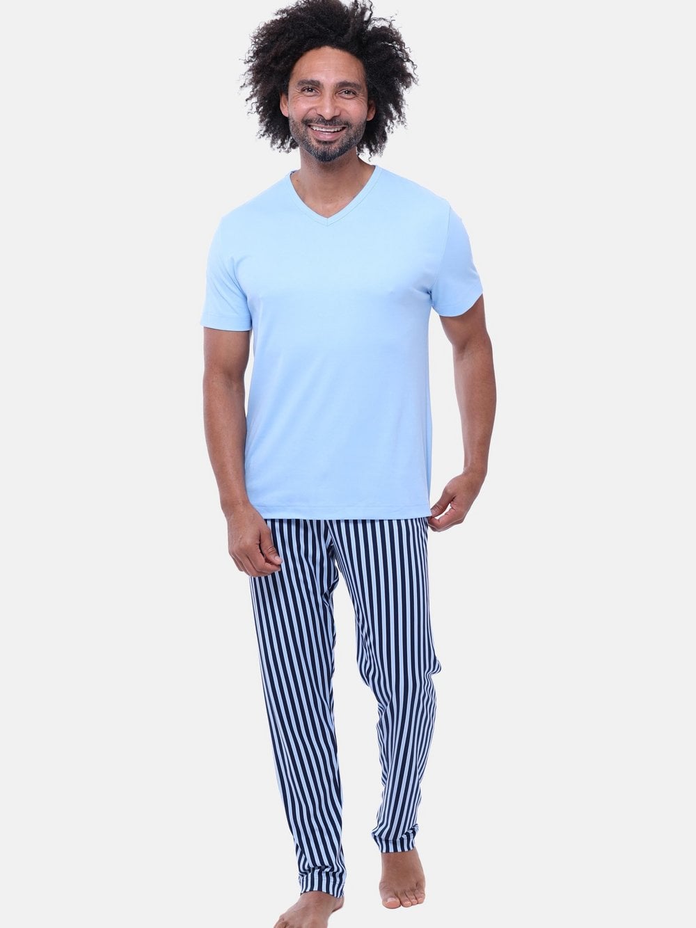 Mey Schlafanzug Herren hellblau, M Image