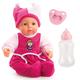 Bayer Design 94682AA Interactive Hello Baby Doll with Functions, Toddler with Dummy and Bottle, 46 cm