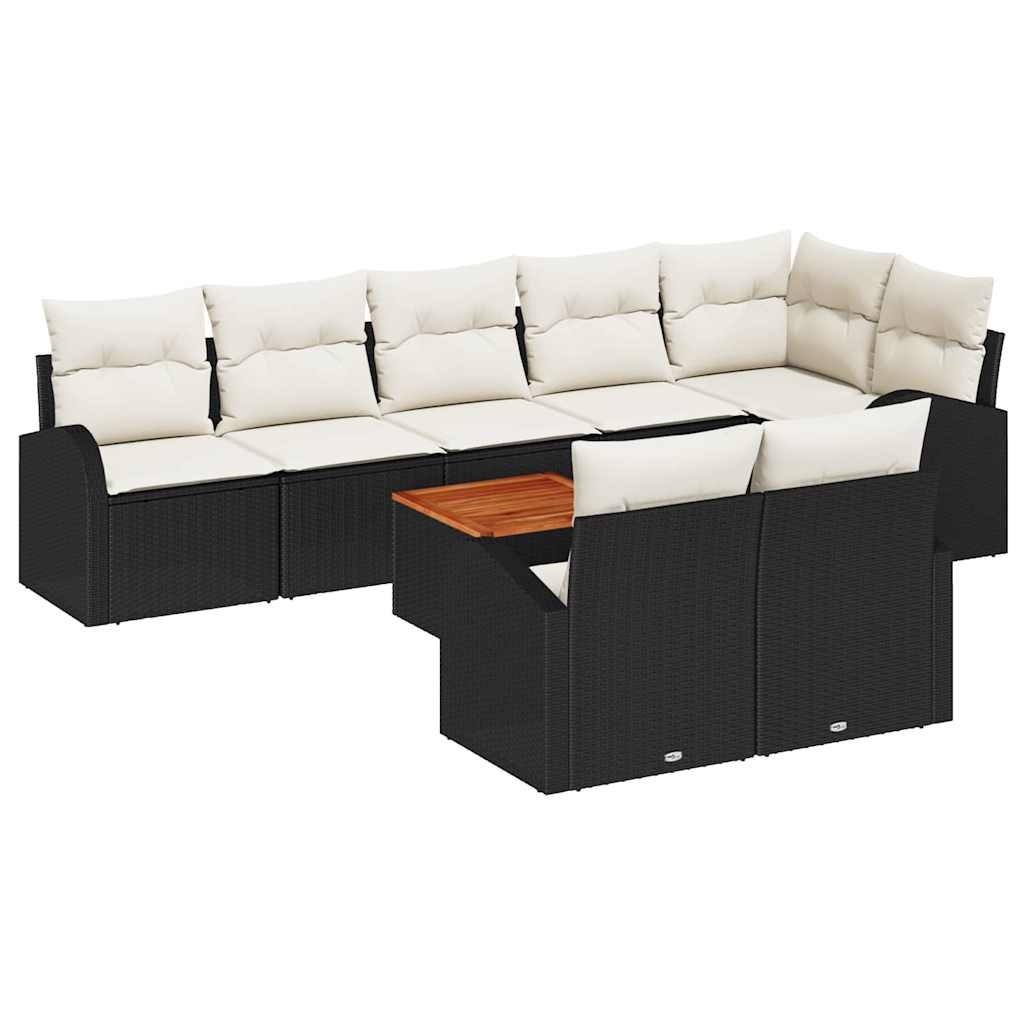 vidaXL Garten-Sofa-Set 9 pcs Schwarz und Weiß Image