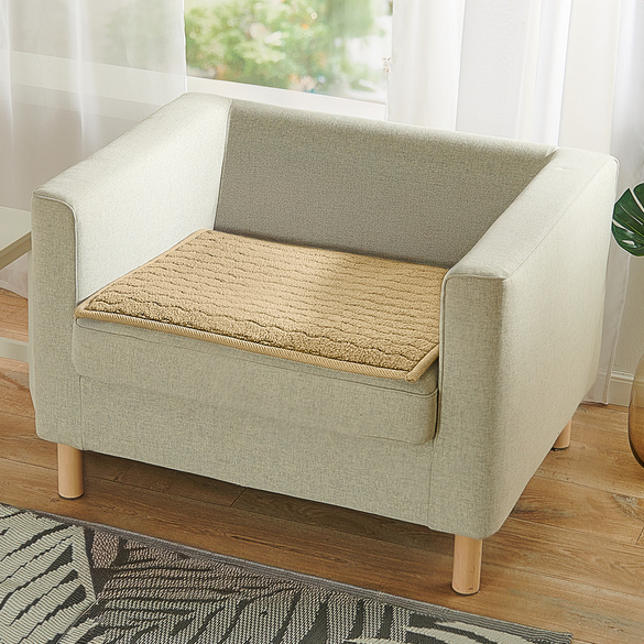 Sessel-Sitzauflage mit Teddy-Fleece creme