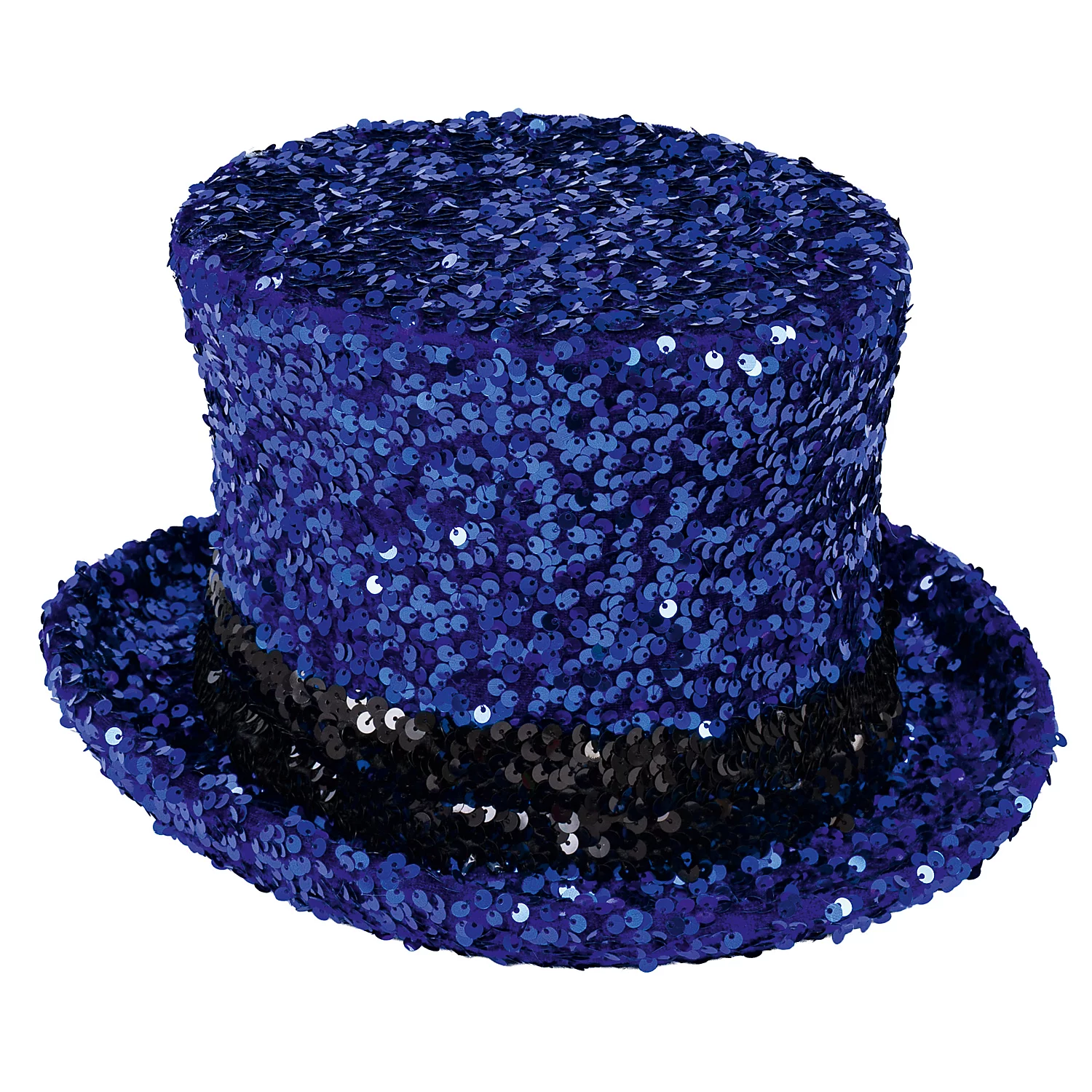 Zylinder Pailletten, blau/schwarz Image