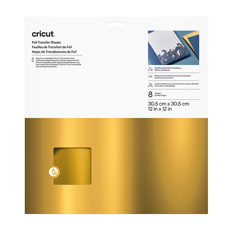 Cricut Foil Transfer Sheets | Gold | 8 Count