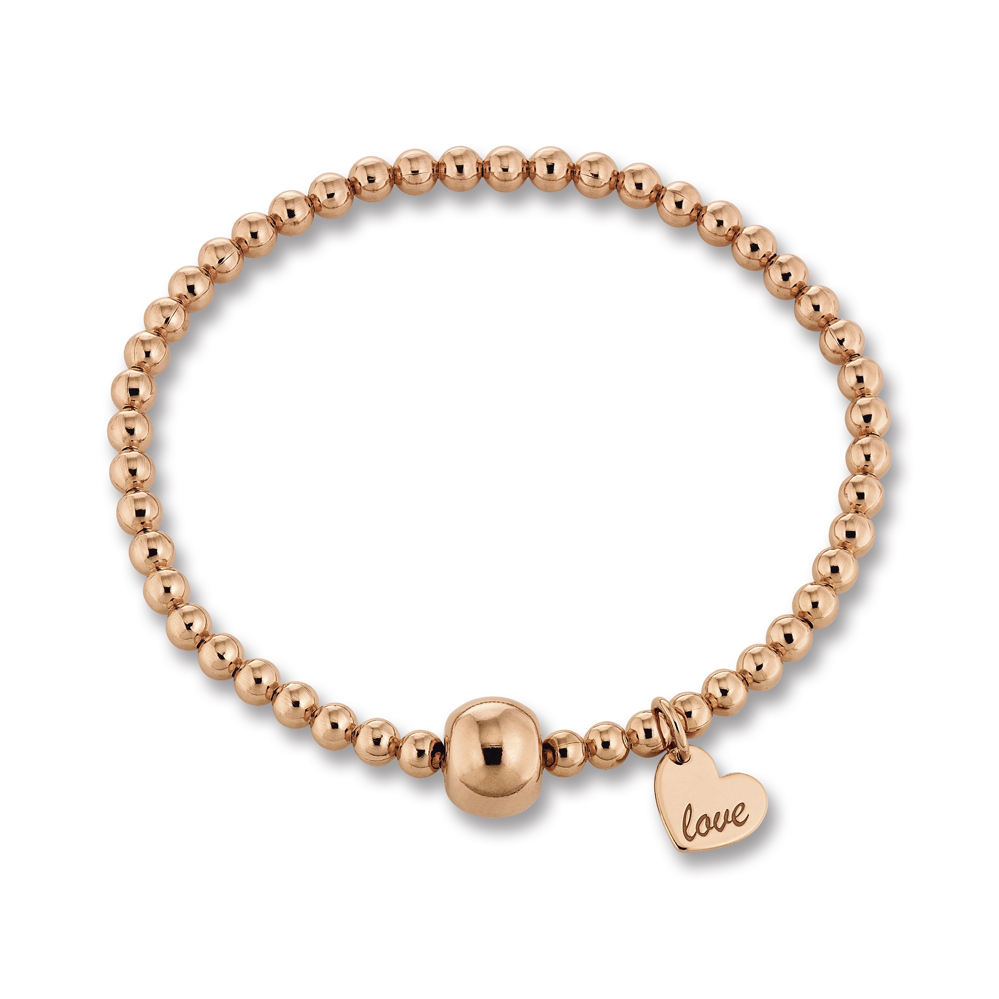 Silberarmband ONE ELEMENT "Herz Armband Kugelkette aus 925 Silber Ø 54,0 mm mit Gummiband", silber, Armbänder, Damen, Silber 925 (Sterlingsilber), Silberarmband, Herzanhänger – Ausdruck von Liebe, perfekt zum Verschenken