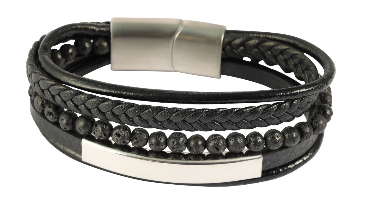 Edelstahlarmband ADELIA´S "Herren Armband aus Edelstahl" Gr. 23, silber, Armbänder, Damen, 23, Edelstahl, Edelstahlarmband