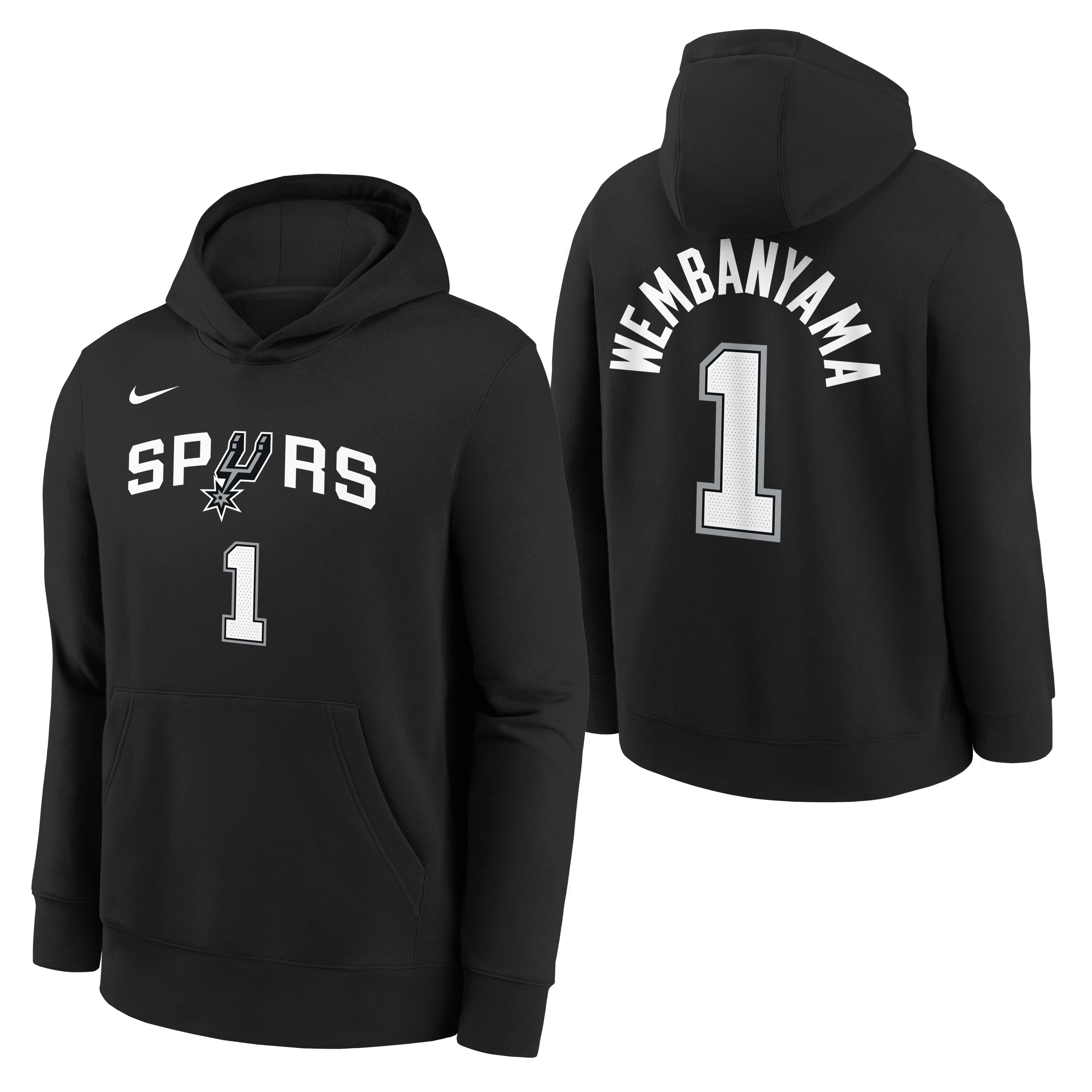 San Antonio Spurs Nike Icon Hoodie mit Namen und Nummer – Victor Wembanyama – Jugend Image