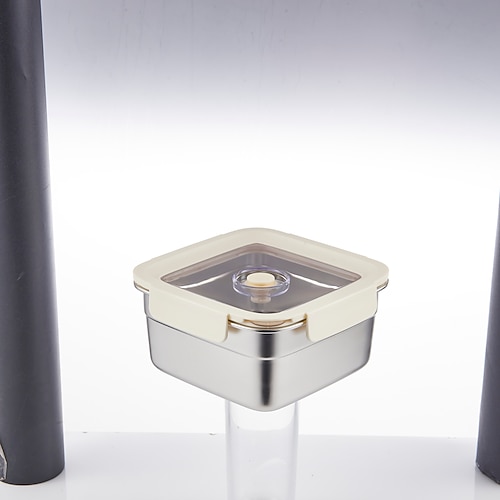 contenitore per alimenti sottovuoto contenitore per alimenti sigillato sus304 per alimenti bento lunch box per frutta, frigorifero sicuro, contenitore per pasti ermetico (quadrato)