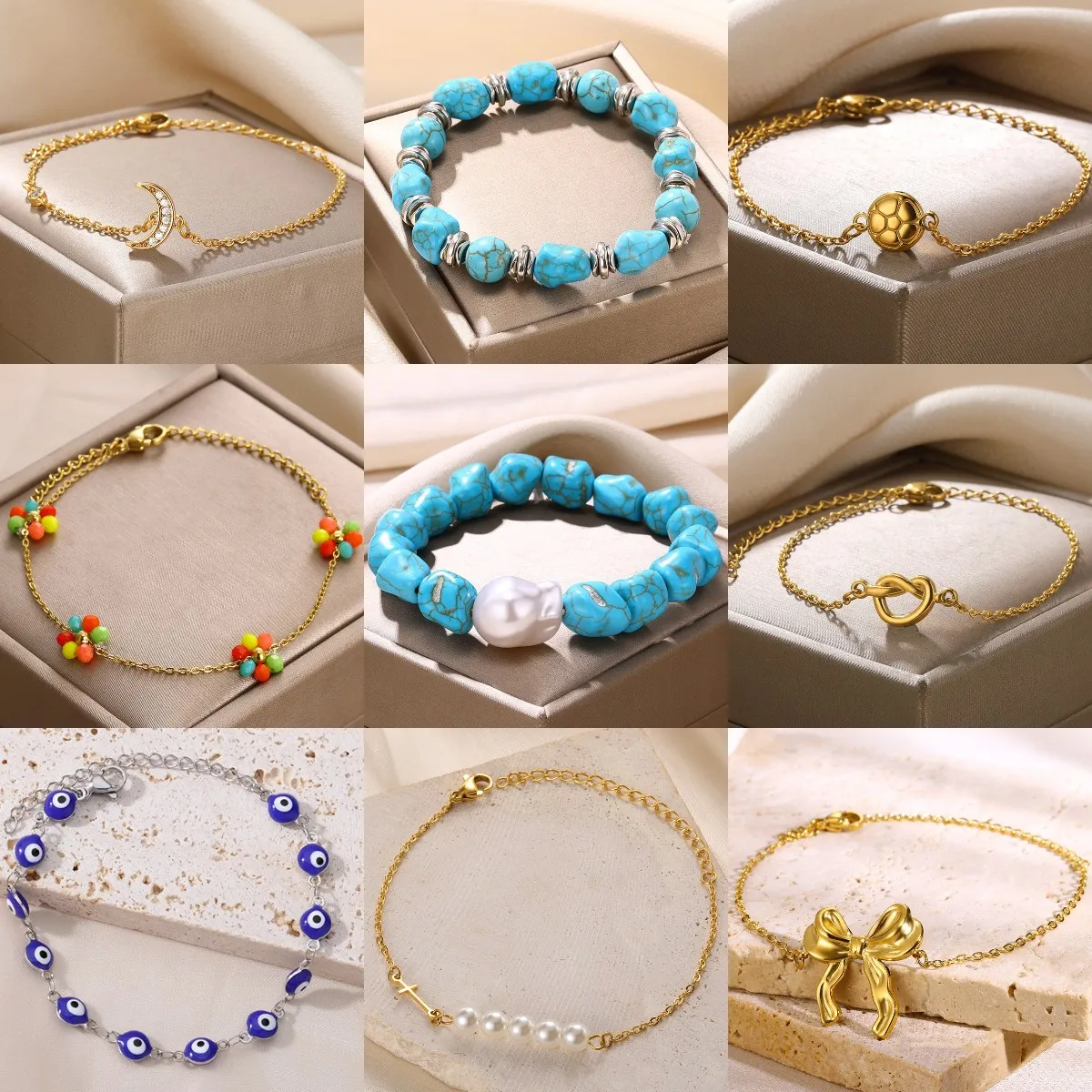 Gold Farbe Edelstahl Perlen Kette Armband Für Frauen Stilvolle Elegante Perle Armband Personalisierte DIY Schmuck Kostenloser Versand Image