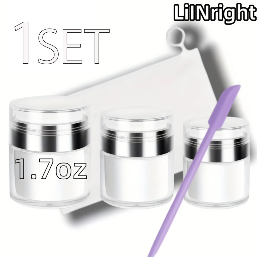 Airless-Pumpgläser-Set, nachfüllbare Kosmetik-Feuchtigkeitscreme-Pumpflaschen in Reisegröße für Creme, Gele und Lotion (0,5 Unzen + 1 Unzen + 1,7 Unzen) Image