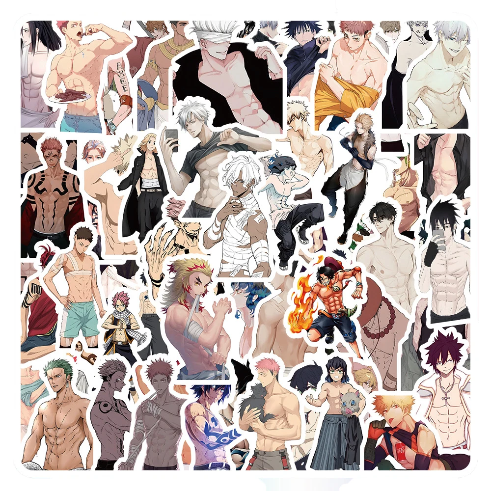 10/30/60PCS Anime Nackte Muscle Mann Aufkleber Dekoration Koffer Laptop Scrapbooking Telefon Schreibwaren Japan Manga Kind spielzeug Aufkleber Image