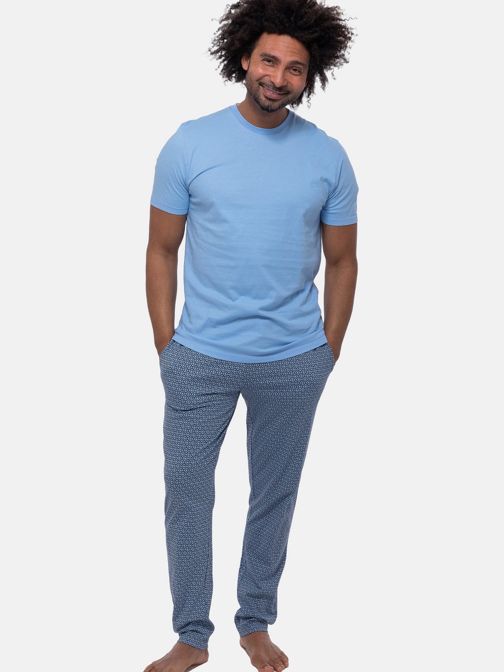 Mey Schlafanzug Herren blau, M Image