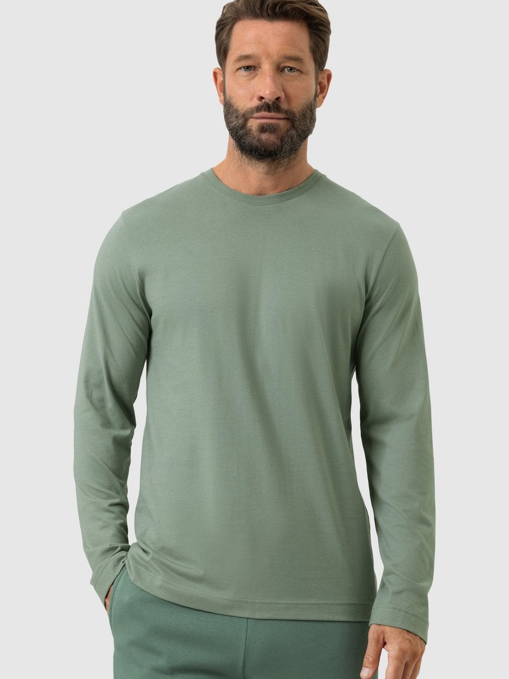 Mey Schlafanzug Oberteil Herren grün, L Image