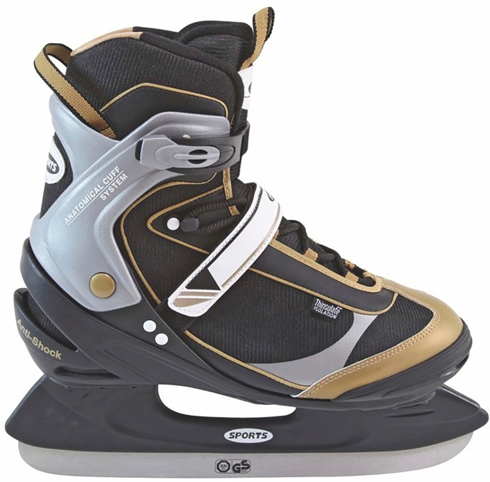 Schlittschuhe REBEL "EXPRESS" Gr. 44, schwarz (schwarz, silber, gold), Inlineskates_Rollschuhe, Damen, 44/45 (bis ), Nylon