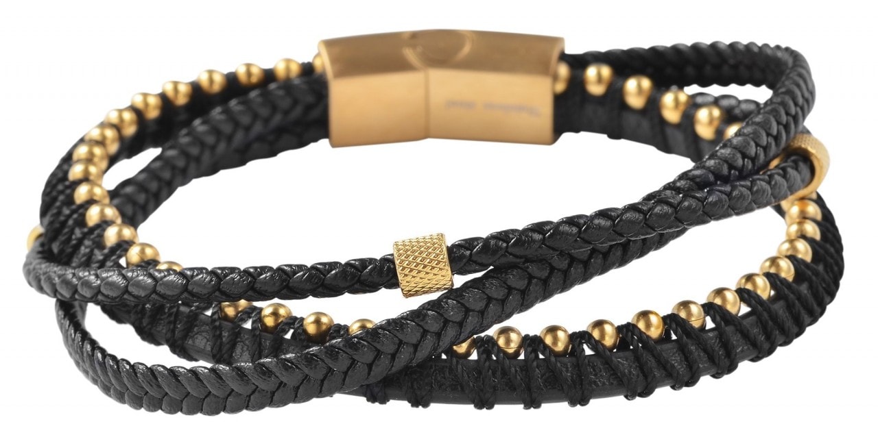 Edelstahlarmband ADELIA´S "Neuheit 2025 - Unisex Armband aus Edelstahl" Gr. 21, schwarz gold, Armbänder, Damen, 21, Edelstahl, Edelstahlarmband