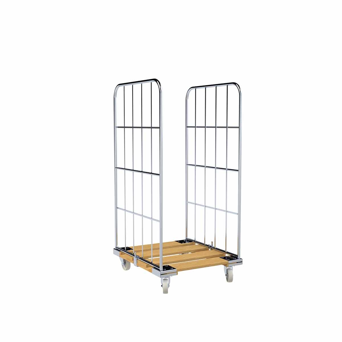 Oswald Transportgeräte Rollbehälter 2-seitig, Nutzhöhe 1.440 mm, Rollplatte aus Holz, 724 x 815 x 1.630 mm, 500 kg Image