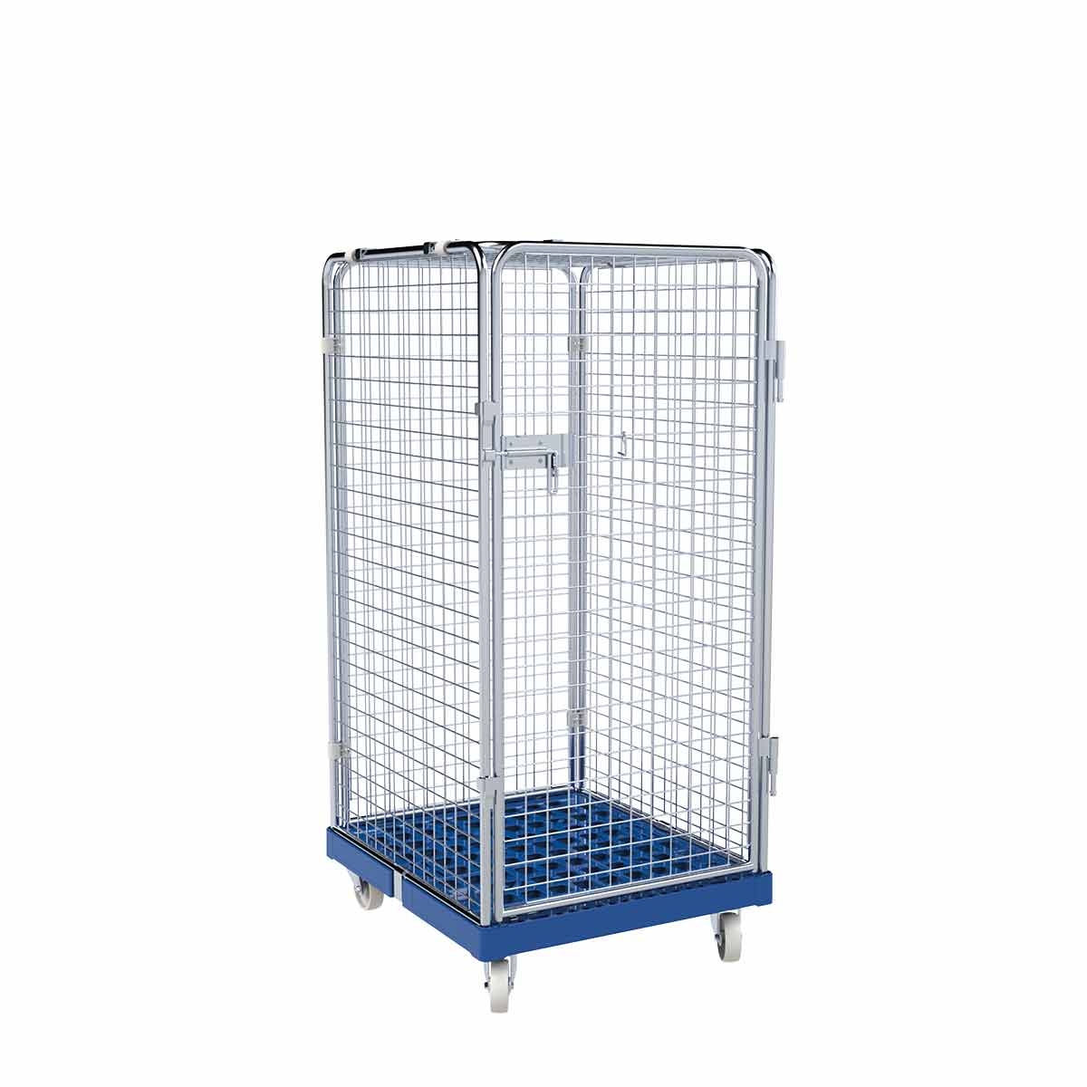 Oswald Transportgeräte Rollbehälter mittel, 5-seitig, Diebstahlschutz, Rollplatte aus Kunststoff, 724 x 815 x 1.550 mm, 500 kg, Nutzhöhe 1.325 mm, Schwarz Image