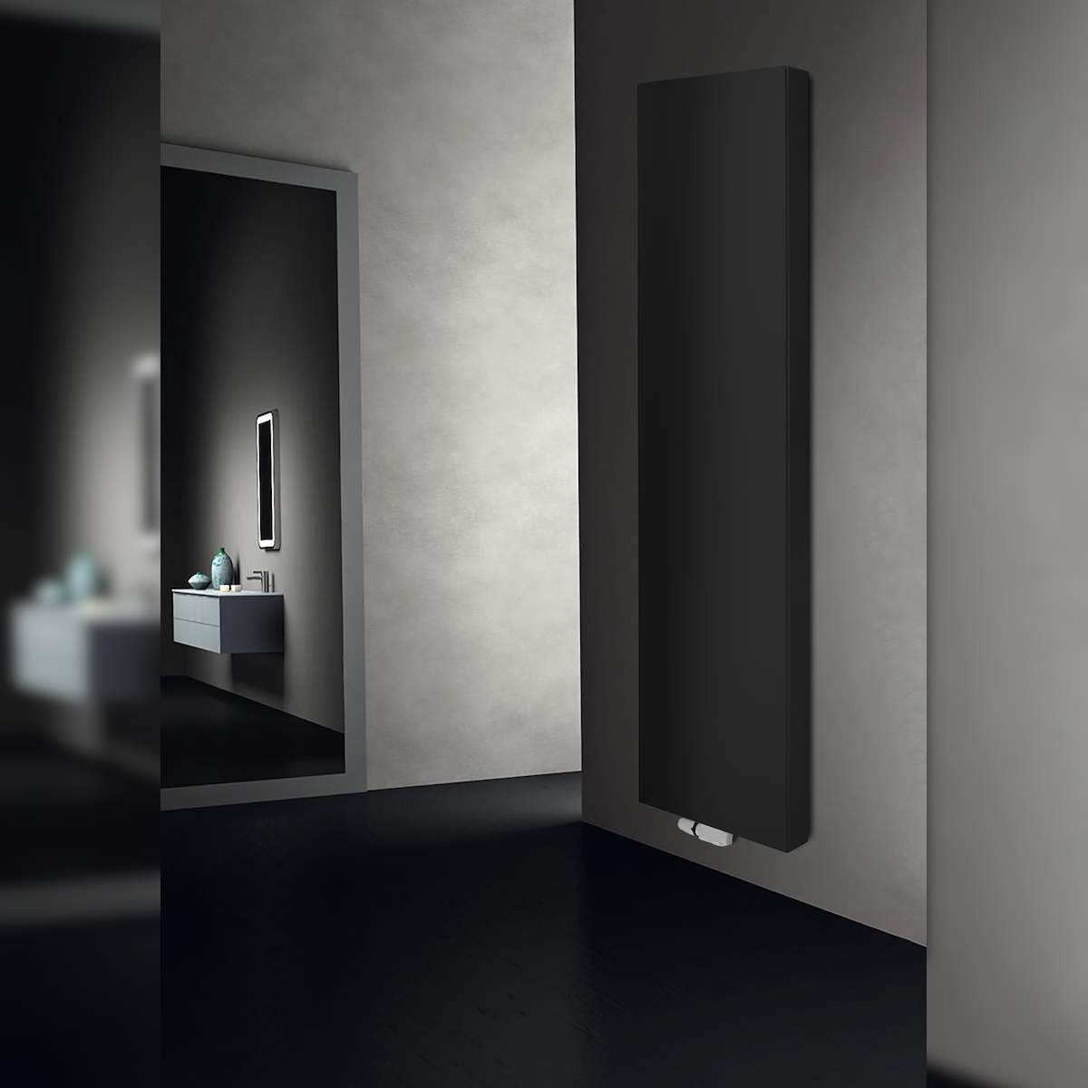 Belrad Vertikal Plan Typ 22 Heizkörper Schwarz Matt 1800 x 500 (HxB) 1743W Image