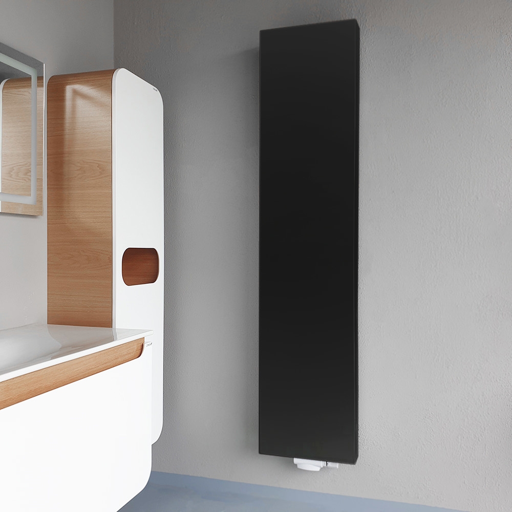 Belrad Vertikal Heizkörper Plan Schwarz Matt T20 1600 x 500 (HxB) - 1155 W Image