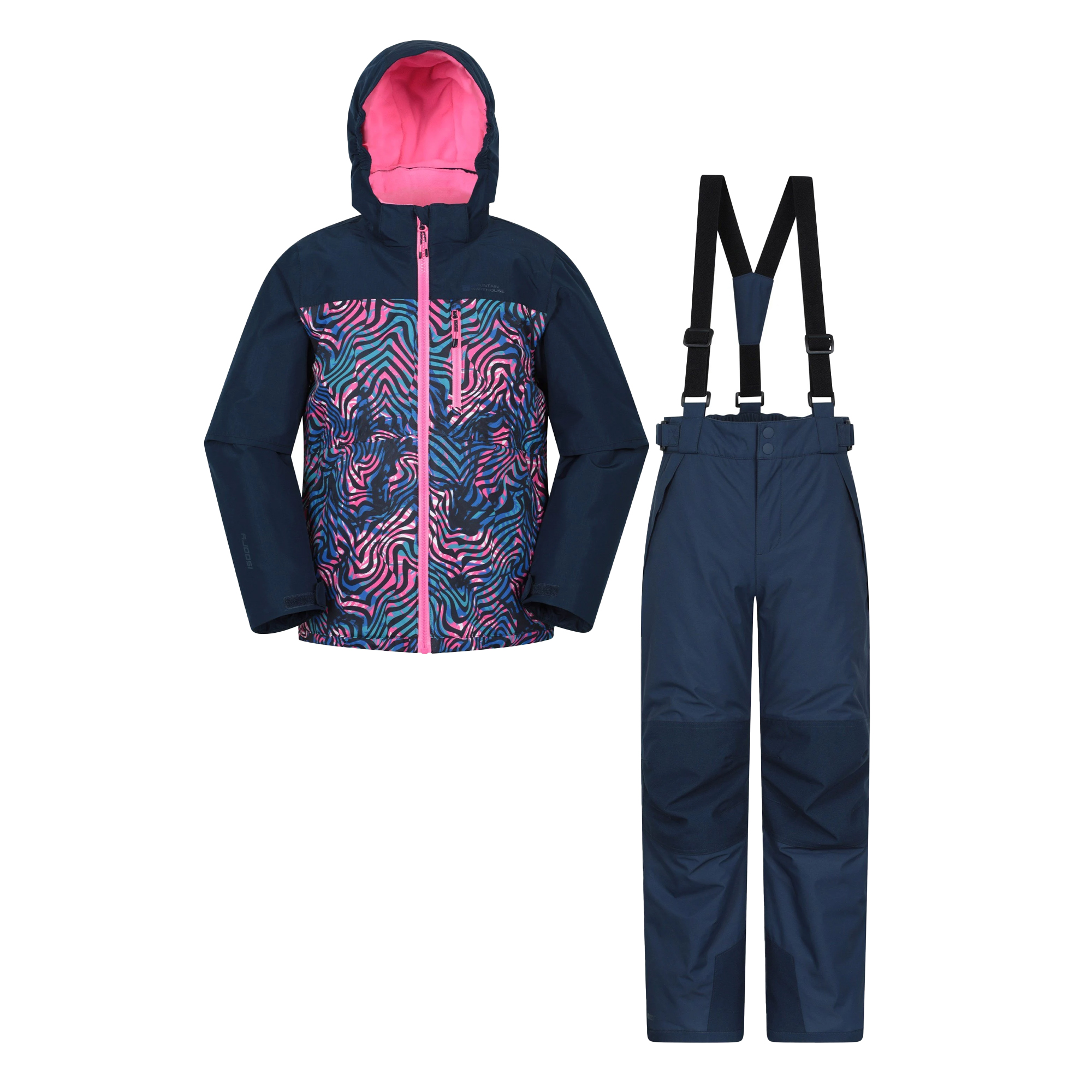Mountain Warehouse - "Vortex Extreme" Skijacke und Hosen für Kinder, Wasserfest (Marine) Image