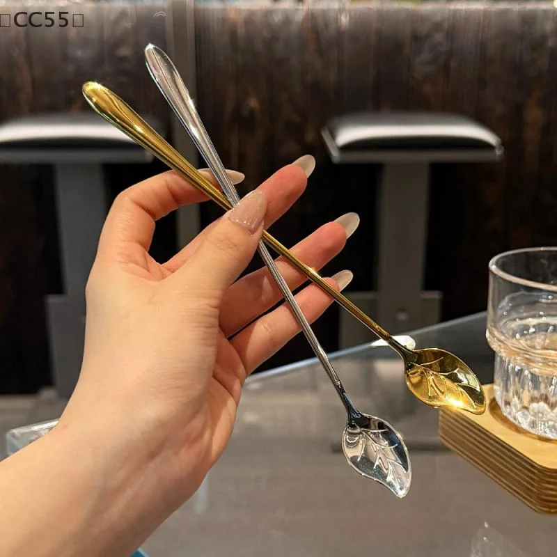 ΣCC55 Sigur304 Edelstahl-Rührlöffel mit langem Griff, Dessertlöffel, Milchtee, Honiglöffel, Kaffeelöffel, Suppenlöffel, verlängerter Löffel Image