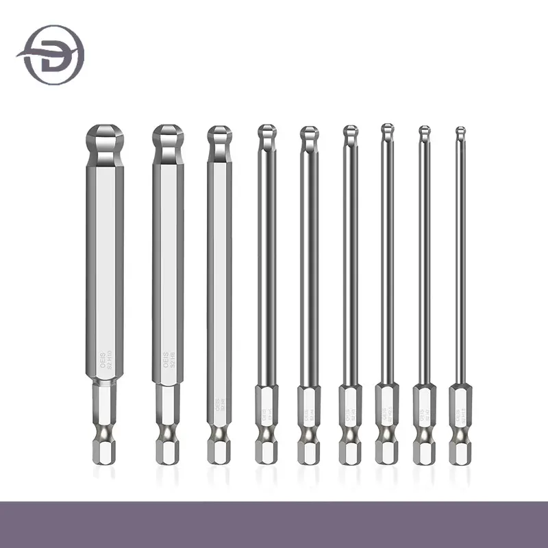 Kugelkopf-Sechskant-Schraubendreher-Bits setzen metrische Inbus-Sechs kant bohrer 100mm langes magnetisches Kugelkopf-Treiber bohrer Image