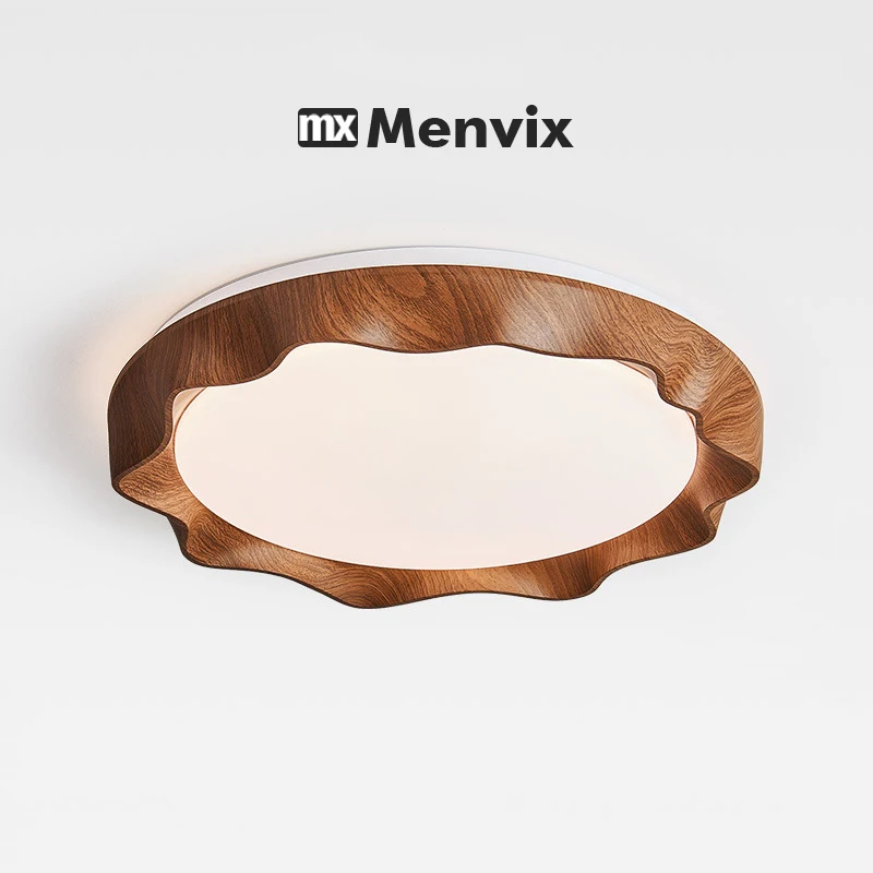 Menvix Schlafzimmer Deckenleuchte Walnuss Farbe High-End Einfache Kreative Augenschutz Studie Lichter Wohnzimmer Esszimmer Lampen Image