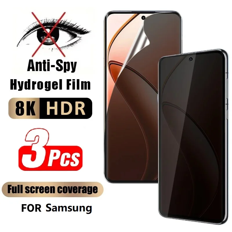 3 Stück Anti-Spy Privacy Hydrogel Film Displayschutzfolie für Samsung Galaxy A55 M55 A35 M15 M14 F15 Image