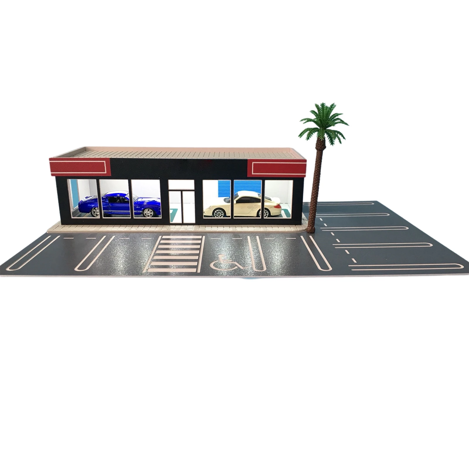 Outland Models Scenery Model Cars Dealership Car Display Showroom 1:64 S Scale DIY model kit gift for kids