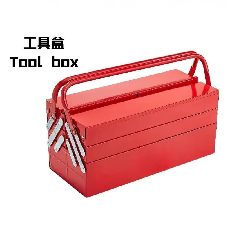 Cassetta degli attrezzi in metallo pieghevole multifunzionale a 3 strati Cassetta degli attrezzi in metallo per uso domestico e industriale di grande capacità