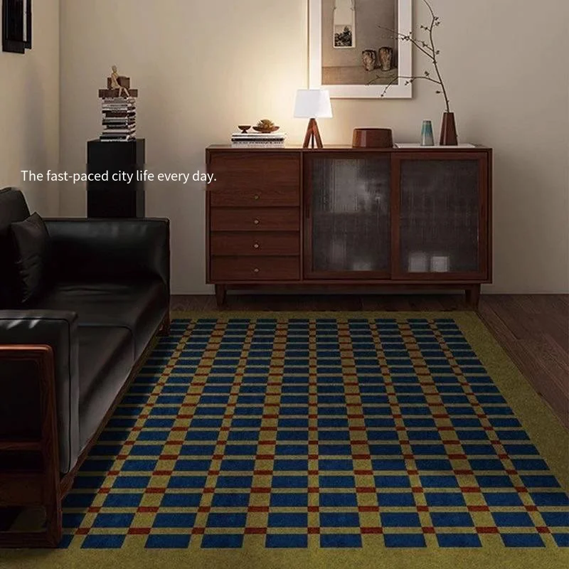 VIKAMA Antiker Atmosphären-Kristall-Samt-Teppich für Wohnzimmer, Sofa, schmutzabweisend und pflegeleicht Teppich, Heimdekoration Image