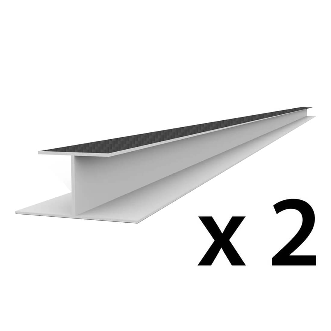 Proslat PROCORE+ PVC 8 ft. Slatwall H-Trim - Carbon Fiber (2-Pack)