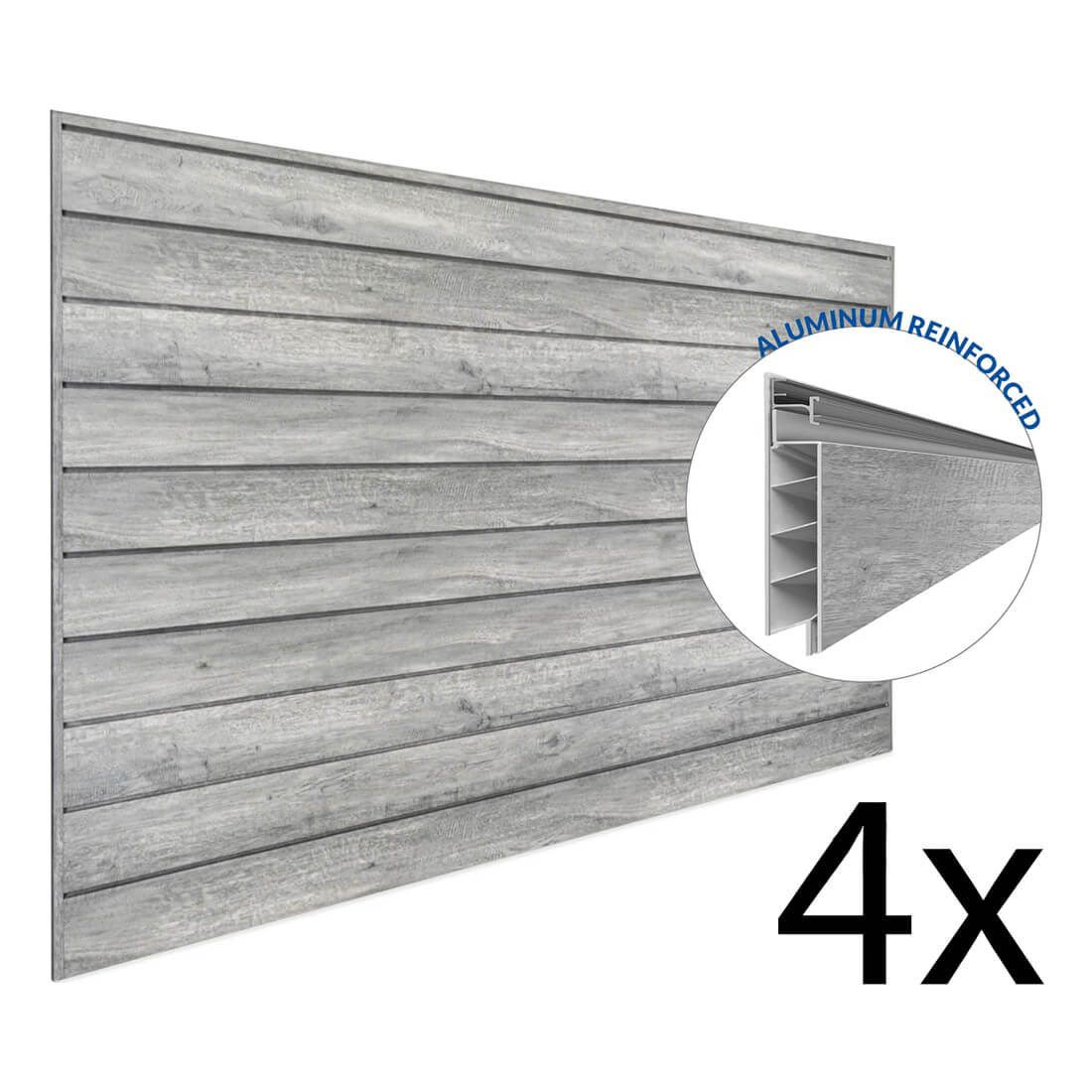 Proslat PROCORE+ 8 ft. x 4 ft. Slatwall - Gray Wood (4-Pack)