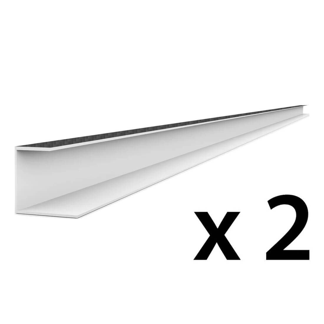 Proslat PROCORE+ PVC 8 ft. Slatwall Side-Trim - Carbon Fiber (2-Pack)