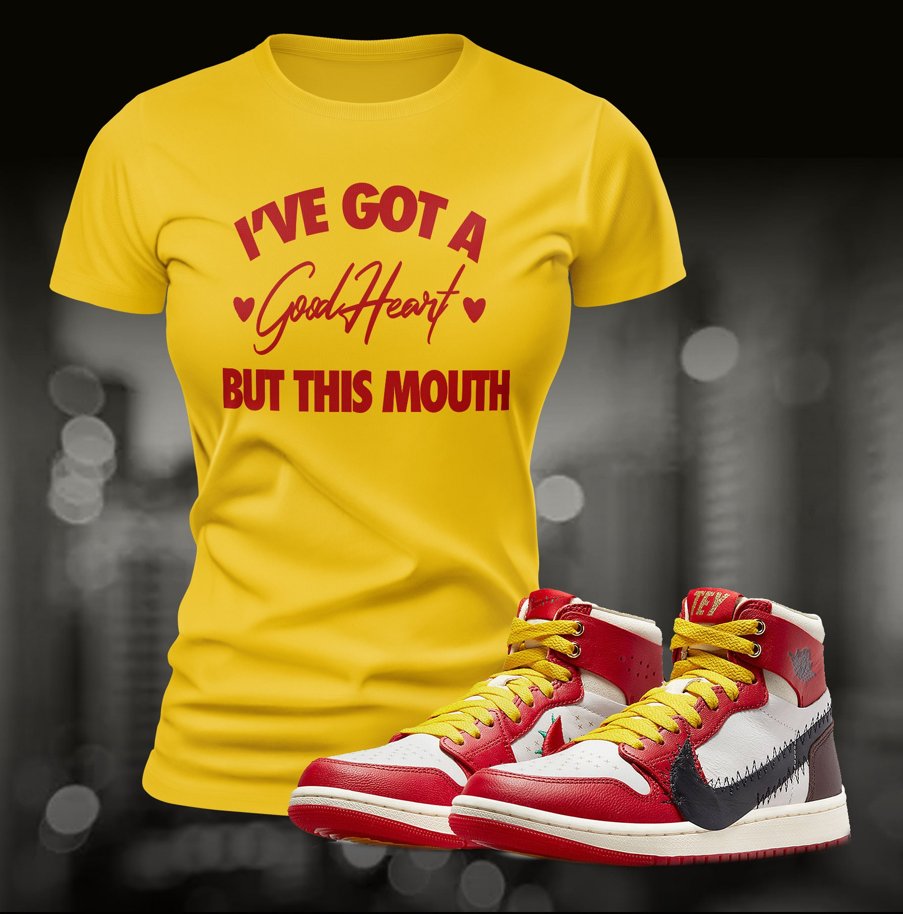 1 High Zoom Rose From Harlem Sneaker Match Tee T-shirt da abbinare a scarpe streetwear Match T-shirt a maniche corte in jersey unisex retrò estivo