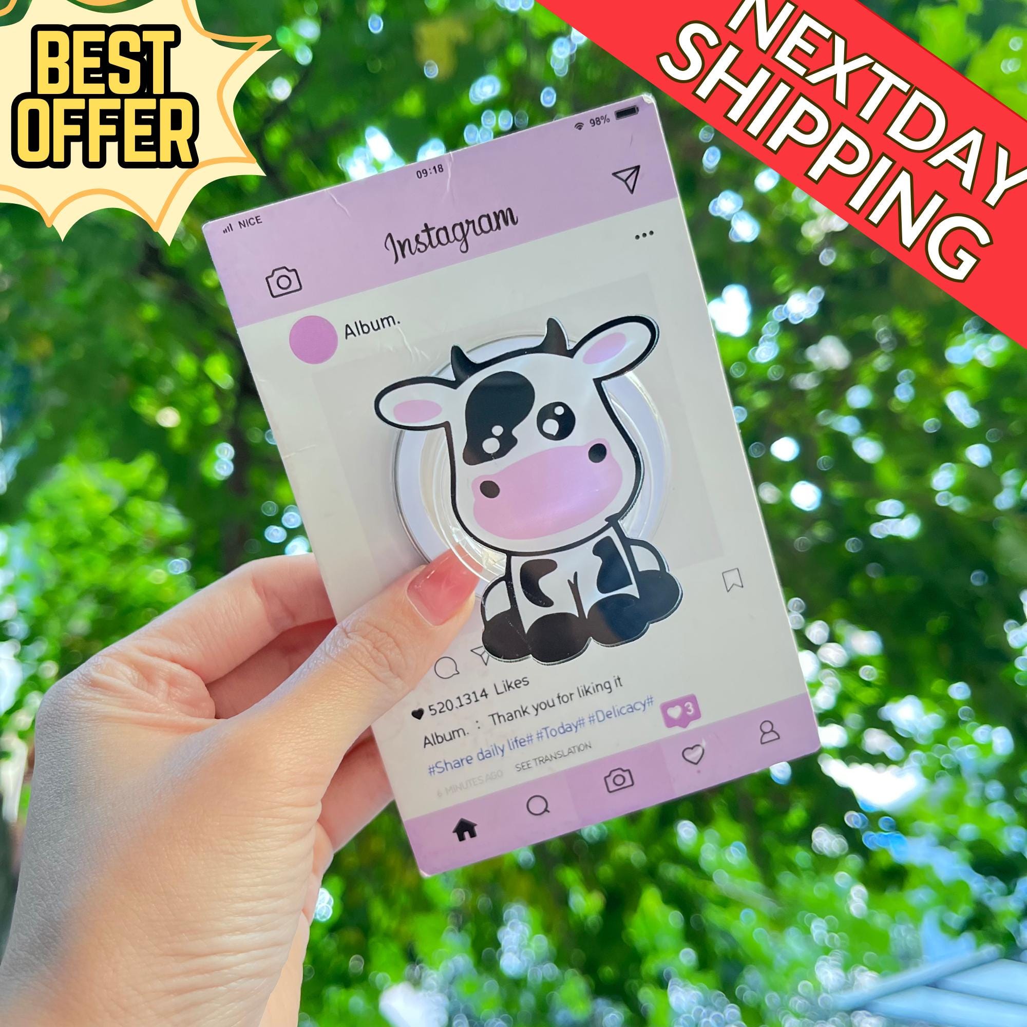Supporto magnetico per telefono a forma di mucca: adorabile supporto magnetico per telefono a forma di mucca, supporto magnetico per telefono kawaii,
