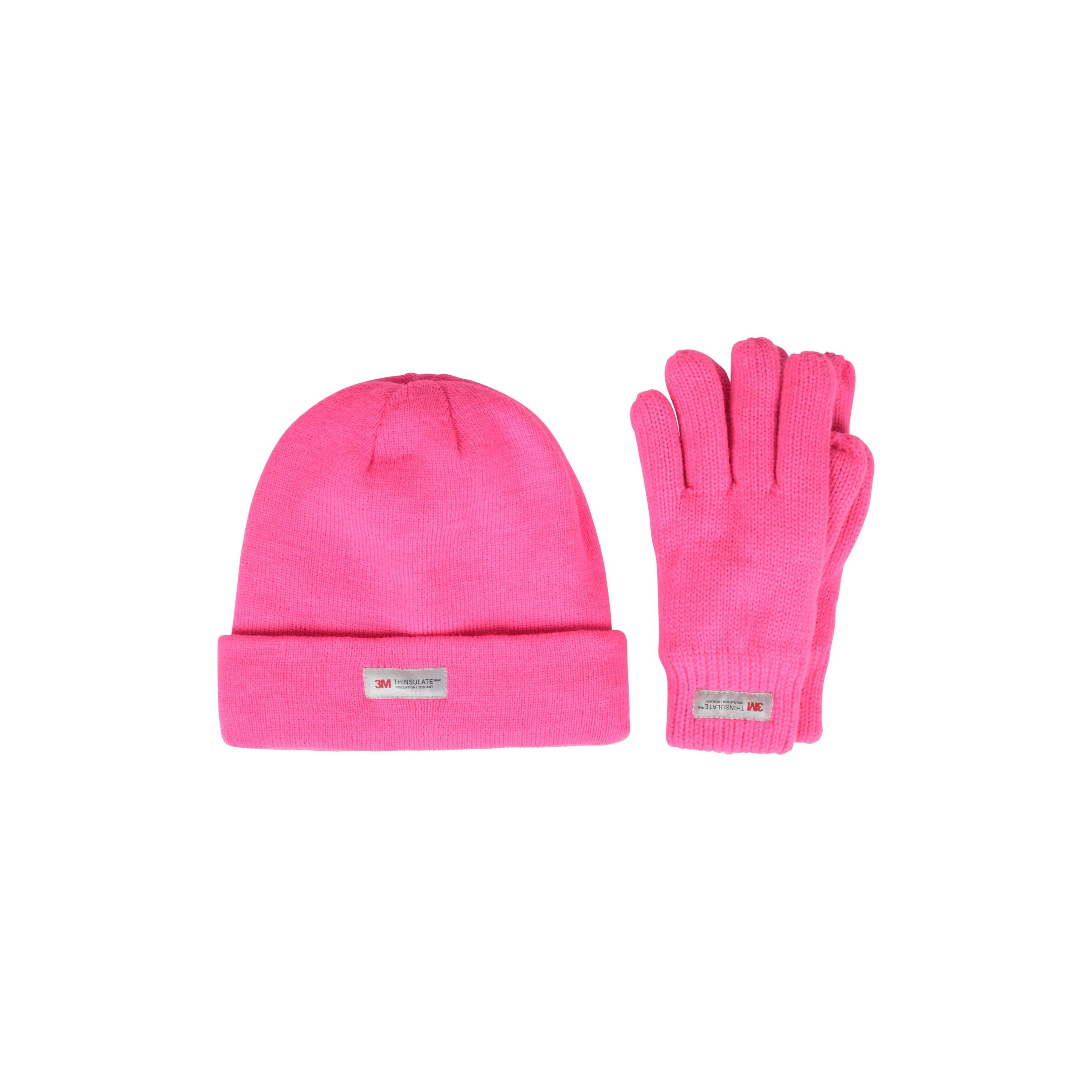Mountain Warehouse - Thinsulate Mütze & Handschuhe für Kinder (Leuchtend Rosa) Image