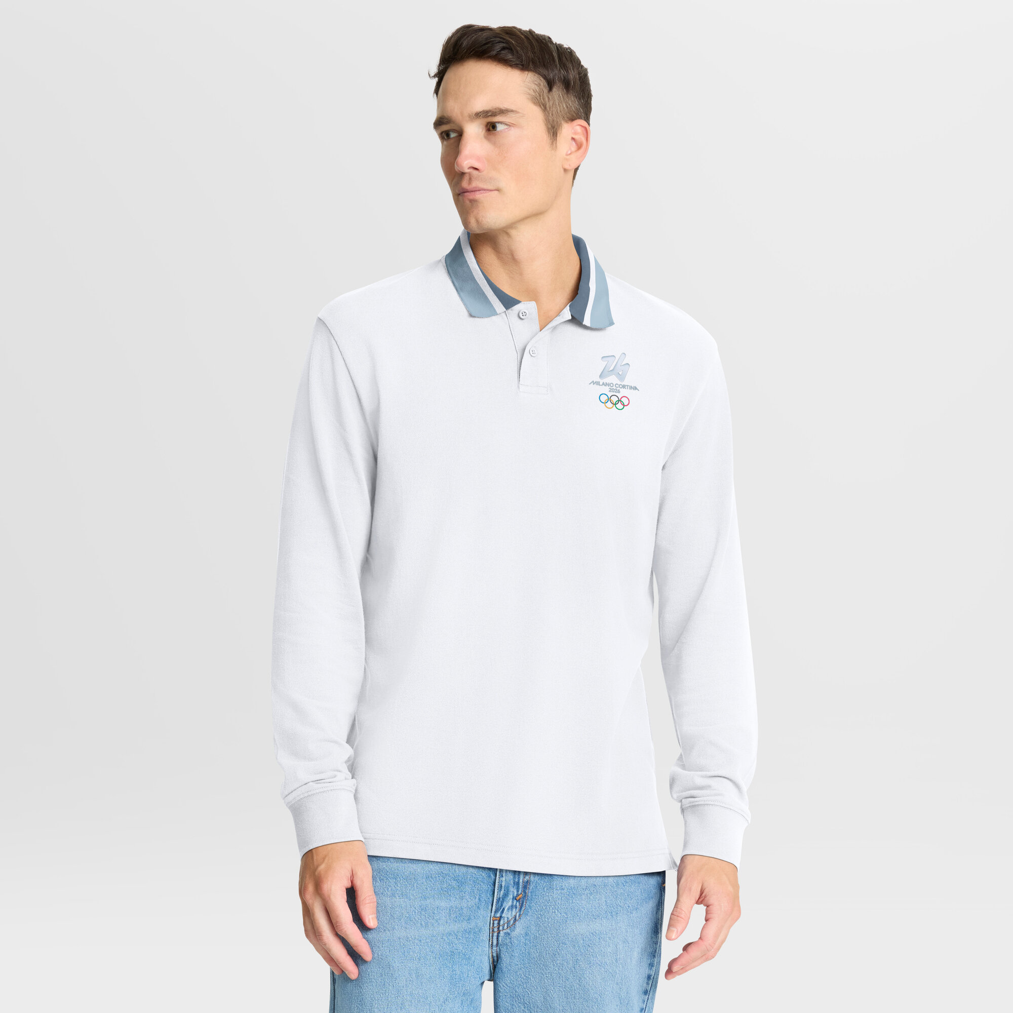 Fanatics Herren-Langarmpolo „Milano Cortina 2026 Winter Olympics“ in Weiß Image