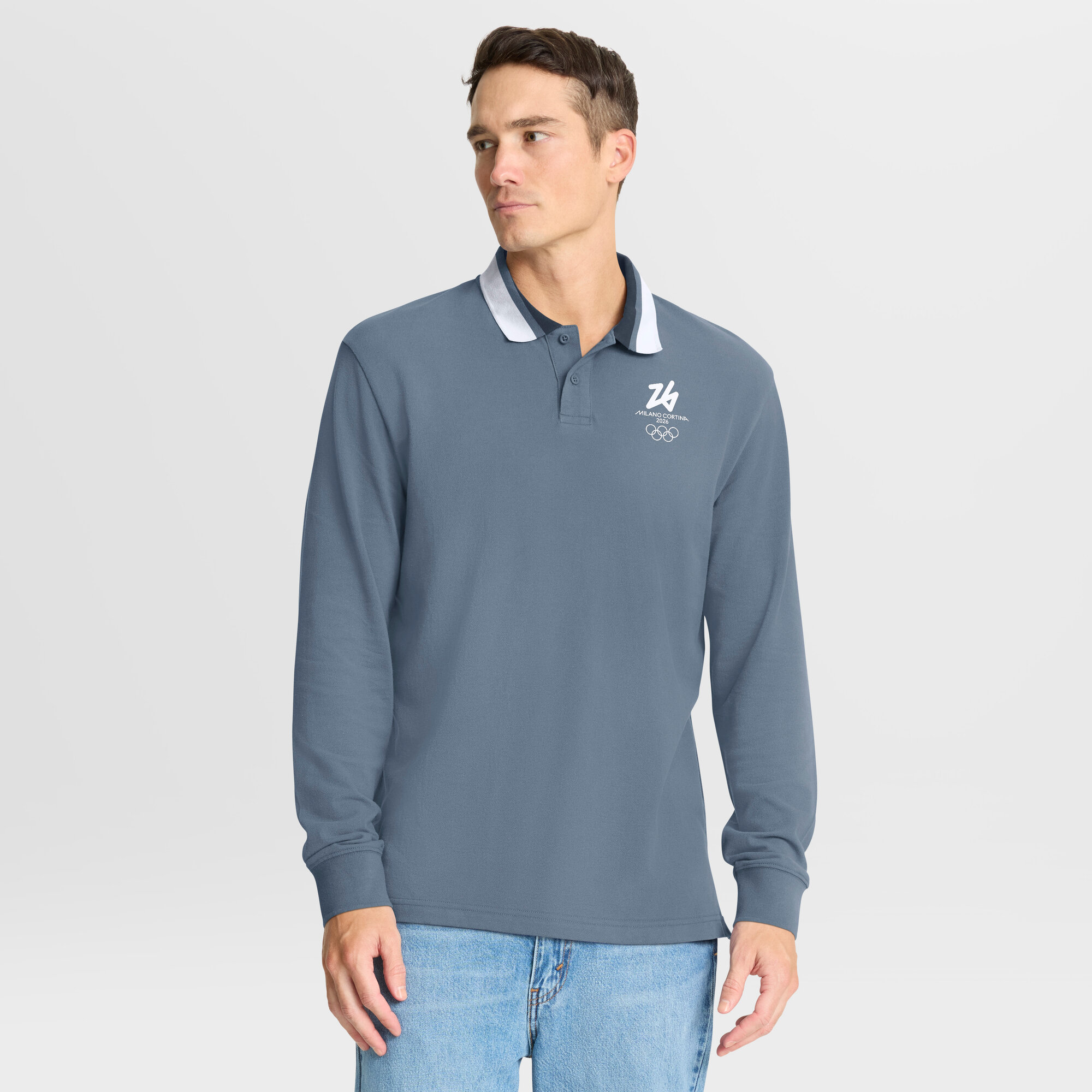 Fanatics Herren-Langarmpolo „Milano Cortina 2026 Winter Olympics Tipped“ in Blau Image