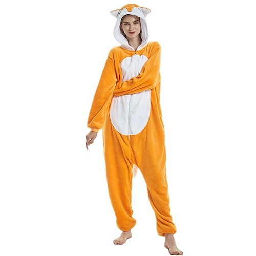 Karnevalskostüm 2026 Tier Zeichentrick roter Fuchs Karneval Kigurumi-Pyjamas Ausgefallene Kostüme Onesie-Kostüm Warm Lustiges Kostüm Bequem Erwachsene Unisex Männer und Frauen Weihnachten Halloween Image